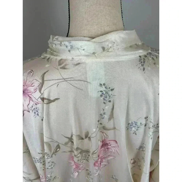 Vtg 70's 80's JCPenney Union Tag Cropped Robe Tie Floral Lace Coquette Women's L - Picture 7 of 9